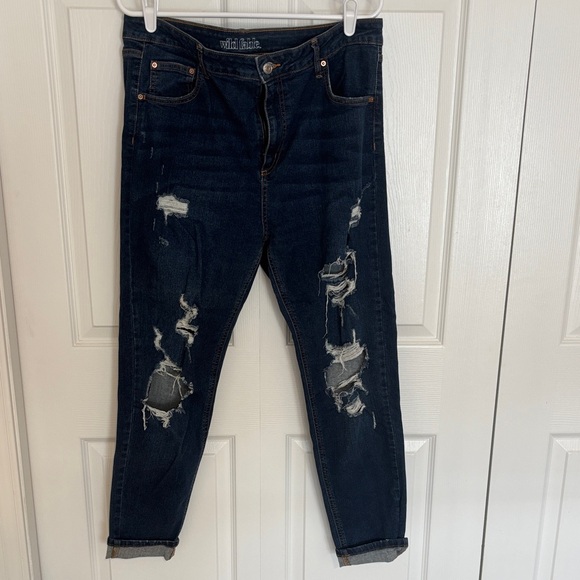wild fable Denim - Wild Fable Distressed Navy Skinny Jeans